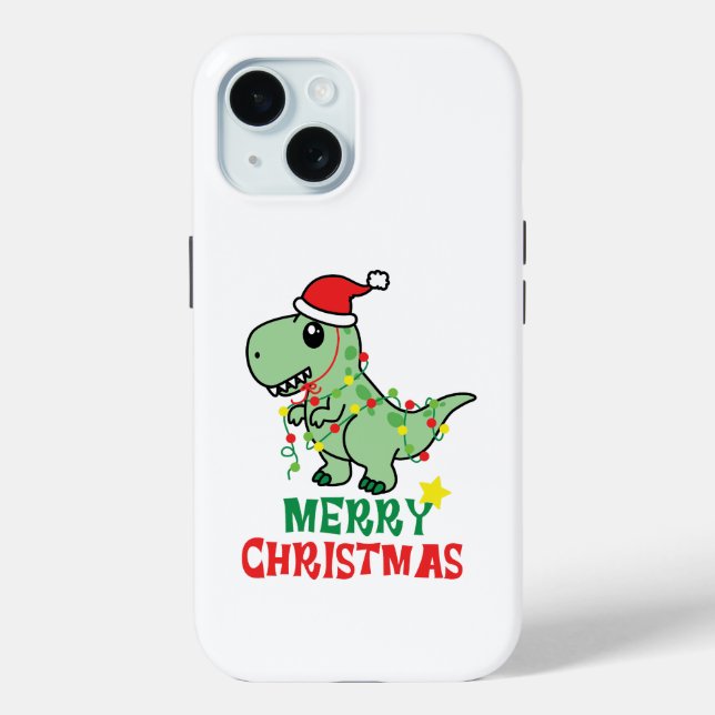 Coques Case-Mate iPhone joyeux dinosaure de noël (Verso)