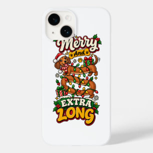 Coque Case-Mate iPhone Joyeux Et Extra Long Noël De Dachshund Drôle De Do