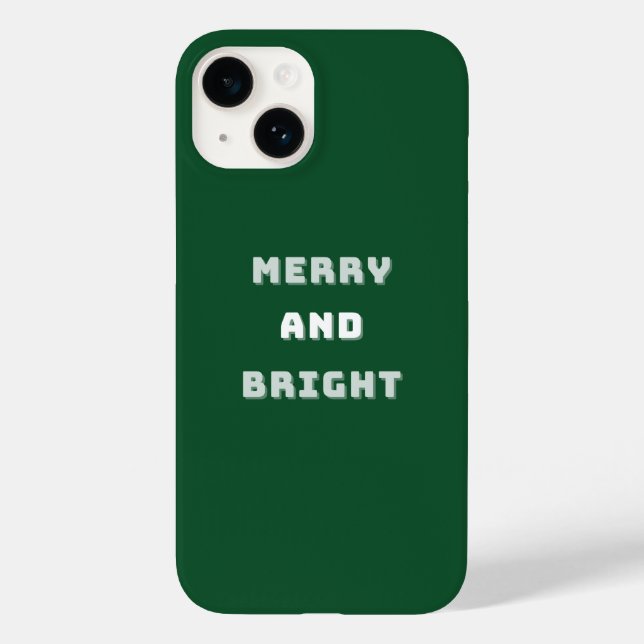 Coques Case-Mate iPhone Joyeux et lumineux, Art de Noël vert, Vacances (Verso)