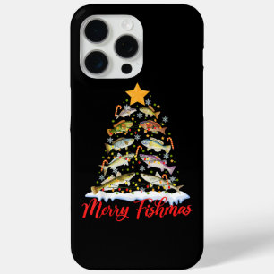 Coque Case-Mate iPhone Joyeux Fishmas Drôle de sapin de Noël lumières Poi
