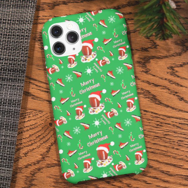 Coques Case-Mate iPhone Joyeux Football de Noël avec Motif Snack (Créateur téléchargé)