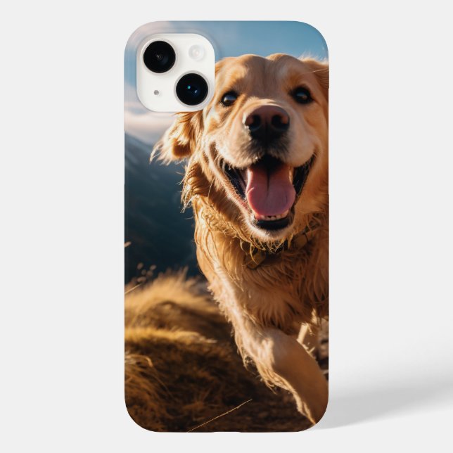 Coques Case-Mate iPhone Joyeux Golden Retriever en cours (Verso)