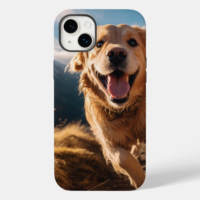 Coques Case-Mate iPhone Joyeux Golden Retriever en cours (Verso)