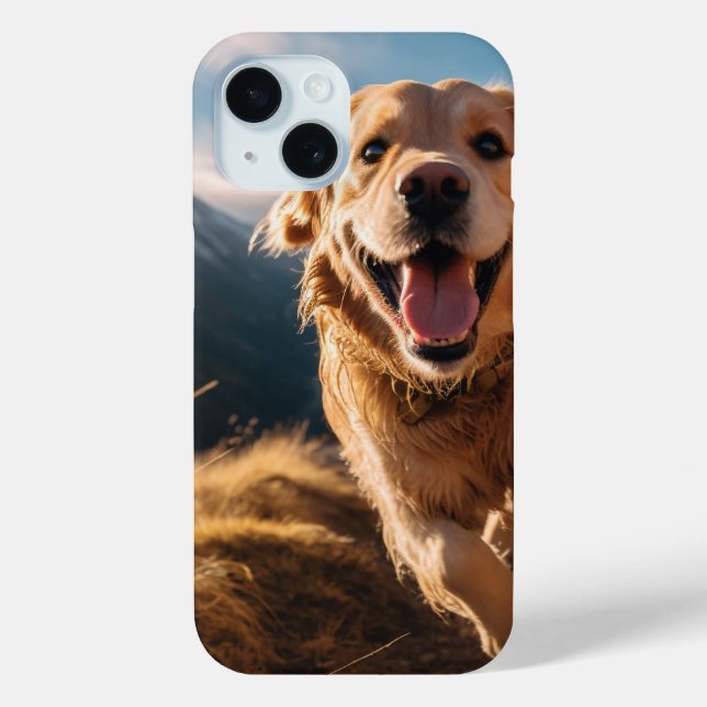 Coques Case-Mate iPhone Joyeux Golden Retriever en cours (Verso)