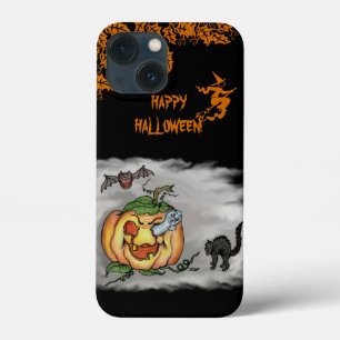 Coques Pour iPhone Joyeux Halloween avec le Citrouille de chaume de c