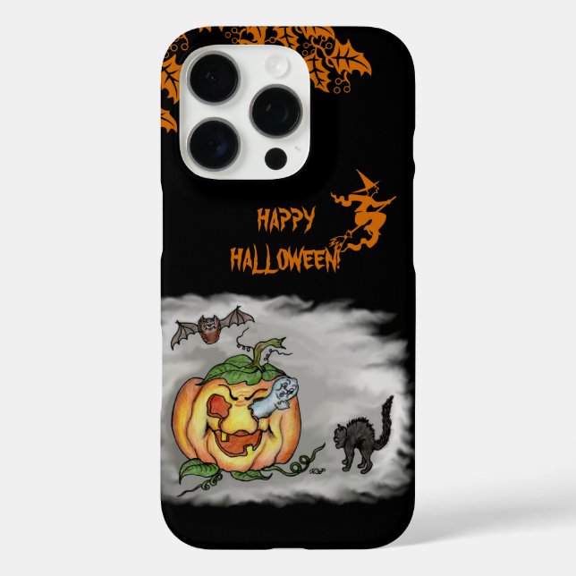 Coques Case-Mate iPhone Joyeux Halloween avec le Citrouille de chaume de c (Verso)