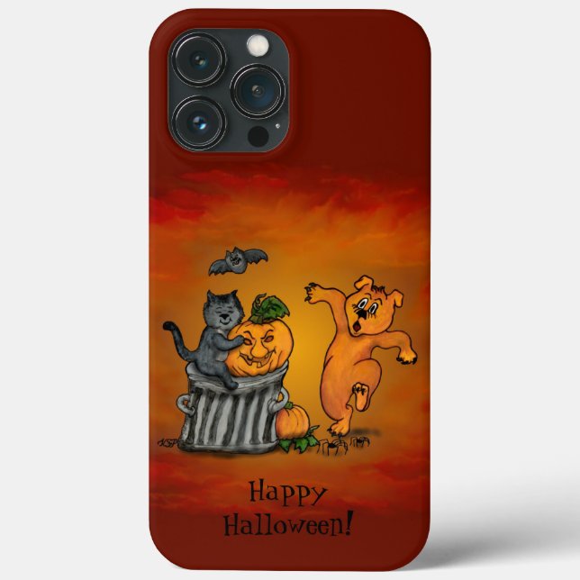 Coques Case-Mate iPhone Joyeux Halloween ! Chien et araignée de chauve-sou (Verso)
