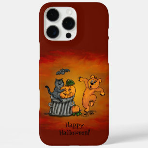 Coque iPhone 16 Pro Max Joyeux Halloween ! Chien et araignée de chauve-sou