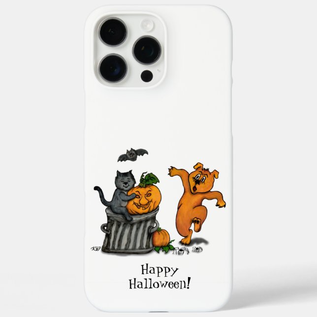 Coques Case-Mate iPhone Joyeux Halloween ! Chien et araignée de chauve-sou (Verso)