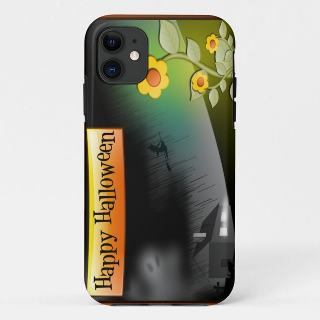 Coques Case-Mate iPhone Joyeux Halloween & Fleurs - (Dos)