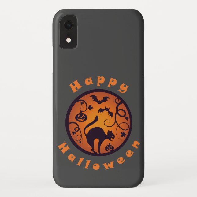 Coques Case-Mate iPhone Joyeux Halloween lanterne chat noir araignées et c (Dos)