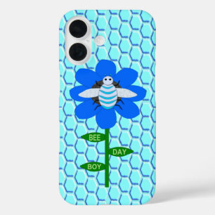 Coque Pour iPhone 16 Joyeux jour de l'abeille garçon bleu anniversaire