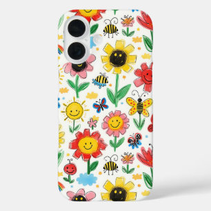 Coque Pour iPhone 16 Joyeux jours - Fleur joyeuse et Motif d'amis