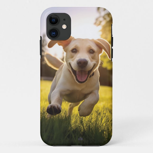 Coques Case-Mate iPhone Joyeux Labrador Puppy Running (Dos)