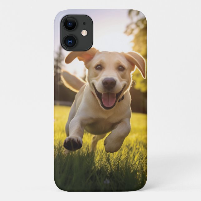 Coques Case-Mate iPhone Joyeux Labrador Puppy Running (Dos)