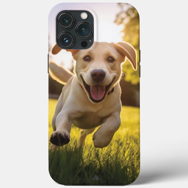 Coques Case-Mate iPhone Joyeux Labrador Puppy Running (Verso)