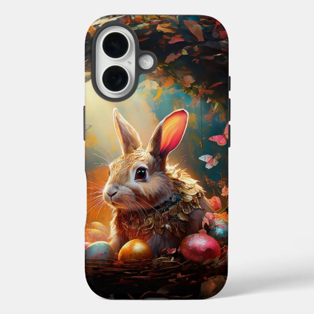 Coques Case-Mate iPhone Joyeux lapin de Pâques avec oeufs de Pâques (Verso)