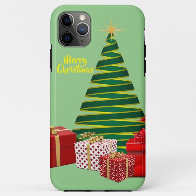 Coques Case-Mate iPhone Joyeux Noël ~ Arbre avec cadeaux (Dos)