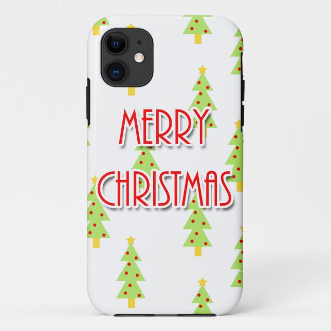 Coques Case-Mate iPhone joyeux noël arbres modern mid century (Dos)