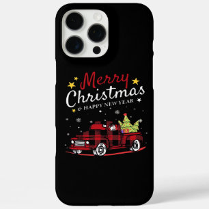 Coque iPhone 16 Pro Max Joyeux Noël Buffalo Truck Bonhomme de Neige Arbre