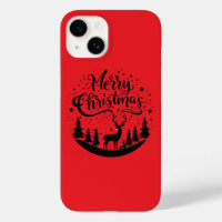 Joyeux Noël classique Cerfs et Arbre Design Art