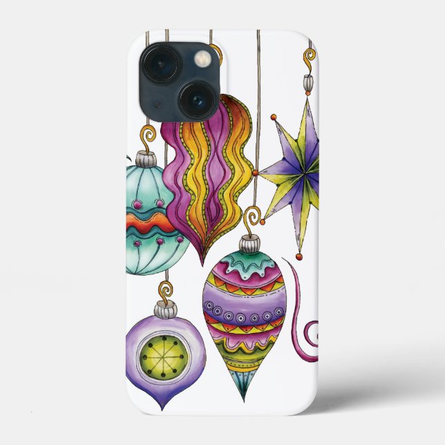 Coques Case-Mate iPhone Joyeux Noël élégant et fantaisie ornements en verr (Verso)