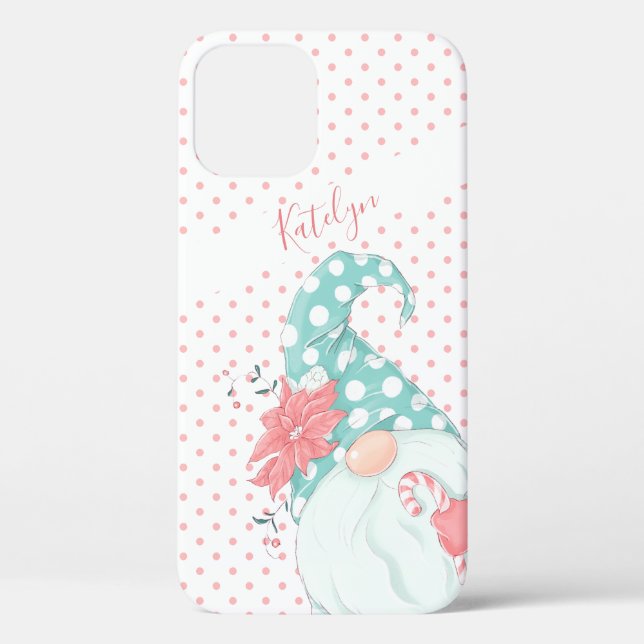 Coques Case-Mate iPhone Joyeux Noël Gnome Mignon Pastel À Points (Verso)