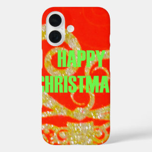 Coques iPhone 16 Joyeux Noël Golden Red Snowflex.jpg