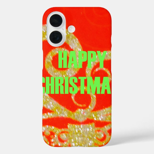 Coques Case-Mate iPhone Joyeux Noël Golden Red Snowflex.jpg (Verso)