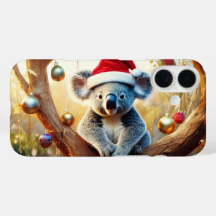 Coque Pour iPhone 16 Joyeux Noël Koala assis dans un Eucalyptus
