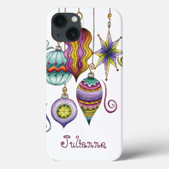 Coques Case-Mate iPhone Joyeux Noël mignon, ornements en verre élégants et (Verso)