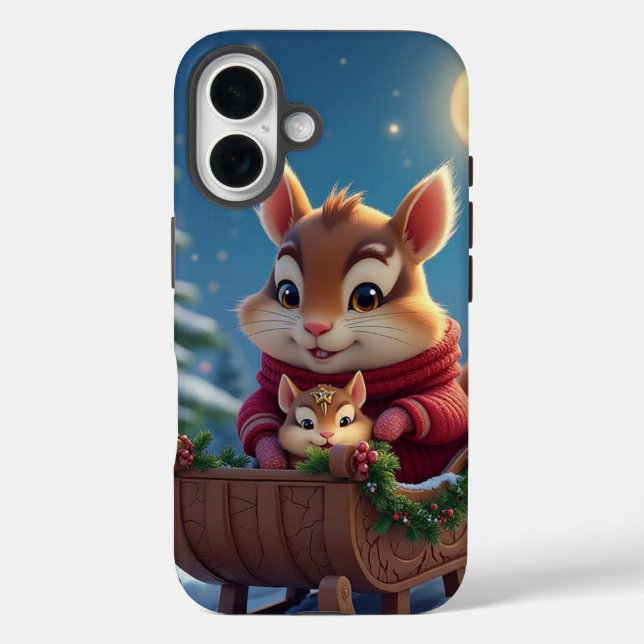 Coques Case-Mate iPhone Joyeux Noël petit écureuil (Verso)