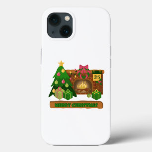 Case-Mate iPhone Case Joyeux Noël près de la cheminée bonfire xmas arbre
