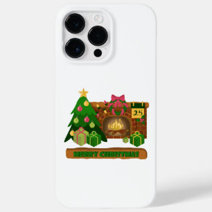 Coque Case-Mate iPhone Joyeux Noël près de la cheminée bonfire xmas arbre