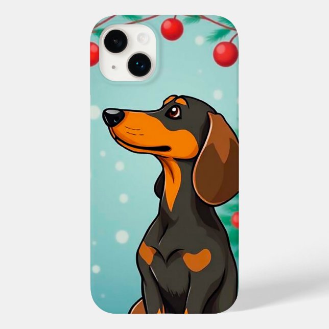 Coques Case-Mate iPhone 🎄 Joyeux Noël Puppy Joie ✨ Chien de Noël Mignon (Verso)