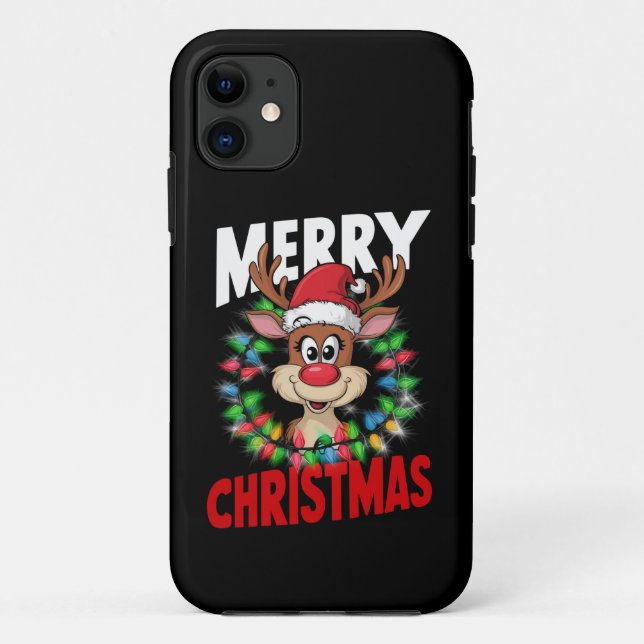 Coques Case-Mate iPhone Joyeux Noël Renne Fêtes de Noël (Dos)