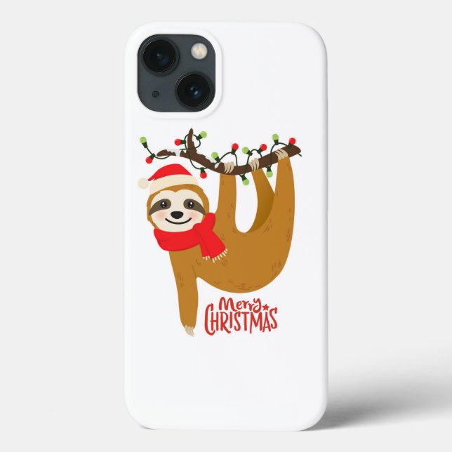 Coques Case-Mate iPhone Joyeux Noël Sloth | Vacances (Verso)