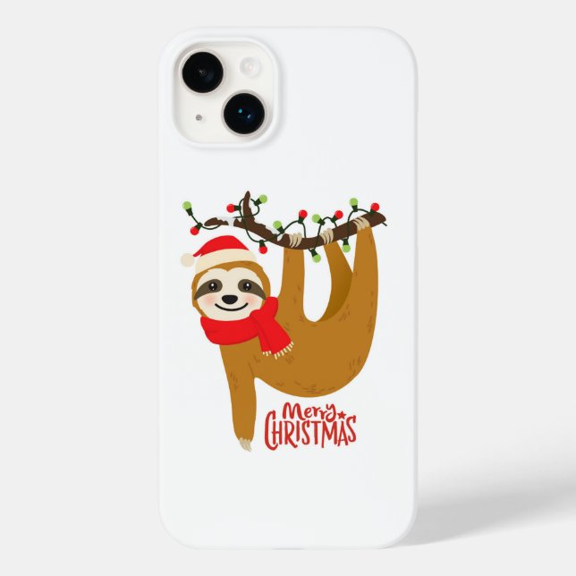 Coques Case-Mate iPhone Joyeux Noël Sloth | Vacances (Verso)
