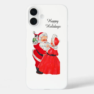Coque Pour iPhone 16 Plus Joyeux Noël vintage Santa Mme Claus