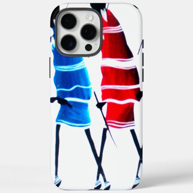 Coques Case-Mate iPhone Joyeux peuple Massaï Guerriers Marcher Art Imprime (Verso)