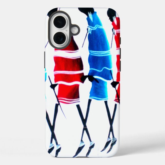 Coques Case-Mate iPhone Joyeux peuple Massaï Guerriers Marcher Art Imprime (Verso)