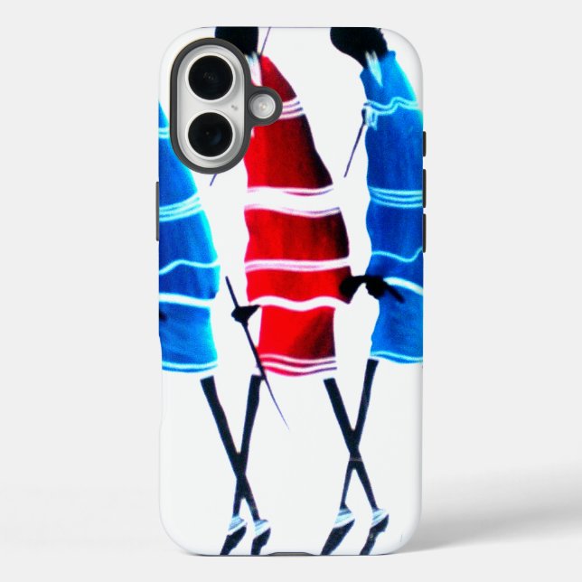 Coques Case-Mate iPhone Joyeux peuple Massaï Guerriers Marcher Art Imprime (Verso)
