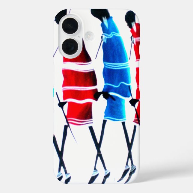 Coques Case-Mate iPhone Joyeux peuple Massaï Guerriers Marcher Art Imprime (Verso)