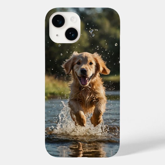 Coques Case-Mate iPhone Joyeux Puppy Splash (Verso)