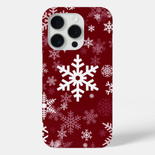 Coque Case-Mate iPhone Joyeux Snowflakes Motif Bourgogne