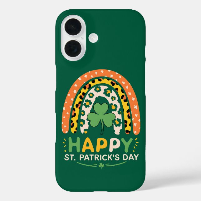 Coques Case-Mate iPhone Joyeux St Patrick's Day mignonne Rainbow Leopard (Verso)