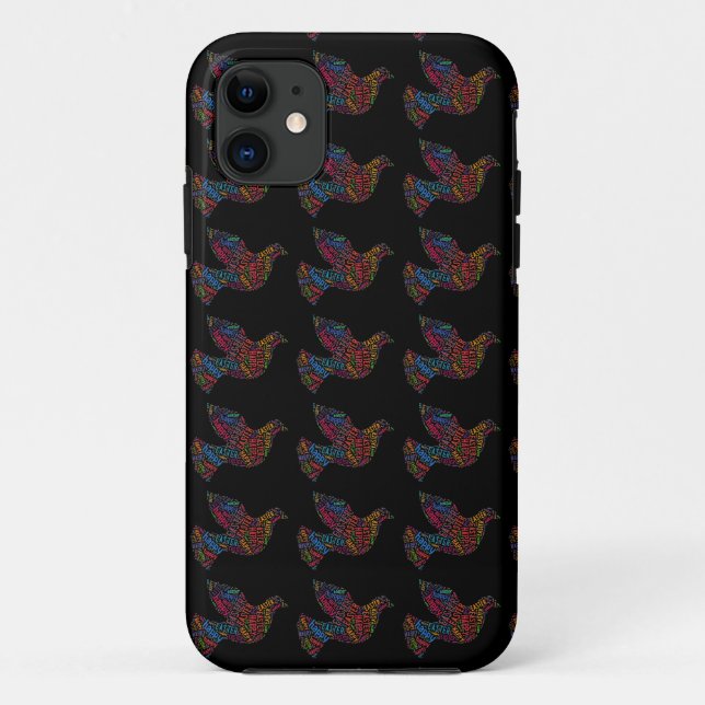 Coques Case-Mate iPhone Joyeux texte de voeux de la colombe de Pâques (Dos)