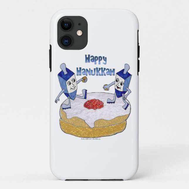 Coques Case-Mate iPhone Judaica Happy Hanukkah Dancing Dreidels (Dos)