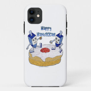Coque Case-Mate Pour iPhone Judaica Joyeux Hanukkah Dreidels Dansants Beignet