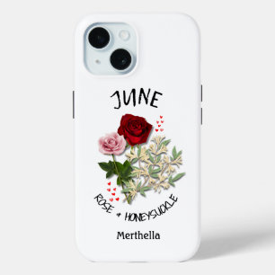 Coque Case-Mate iPhone Juin Mois de naissance Fleur Nom personnalisé
